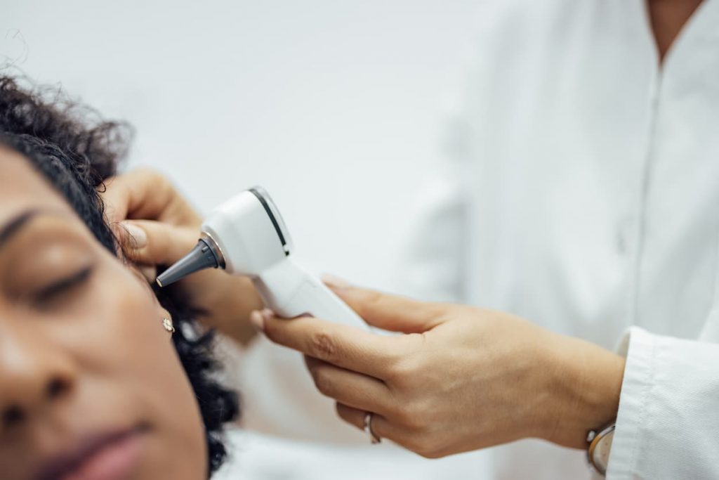 Ear examination under microscope at HHCC