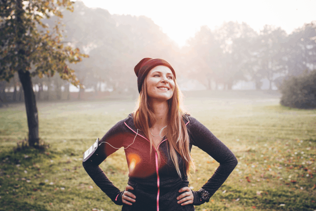woman out doing exercise stress free after blood tests at harrow health clinic